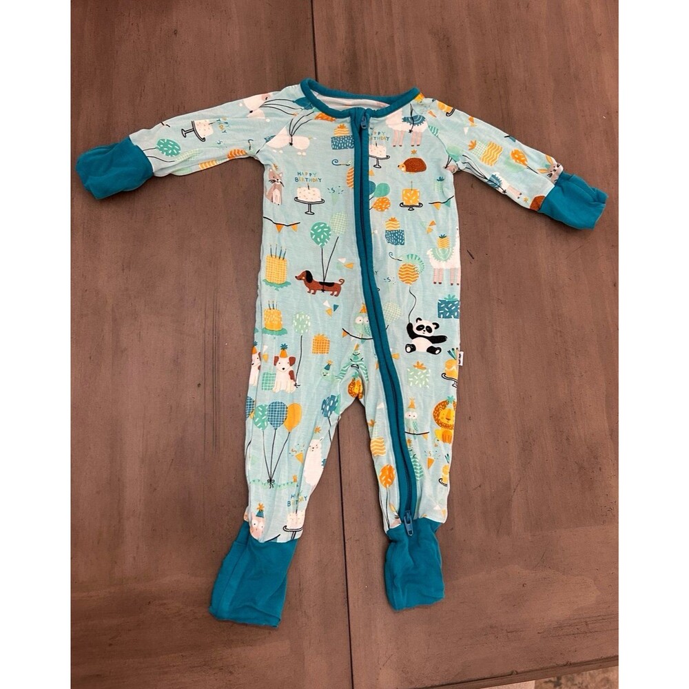 Little Sleepies Bamboo Happy Birthday Zippy Pajamas — Newborn